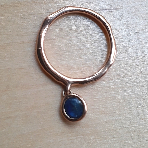Monica Vinader Rose Gold with Kyanite Stone Ring, Size 5 3/4 - Picture 6 of 6